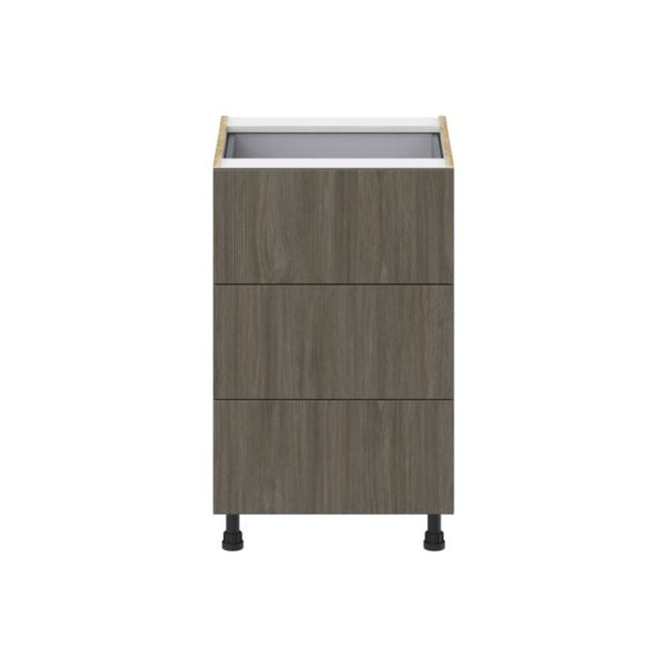 Cordyline Textured Slab Walnut Assembled Base Cabinet with Three 10 in. Drawers and a Inner Drawer (21 in. W X 34.5 in. H X 24 in. D)