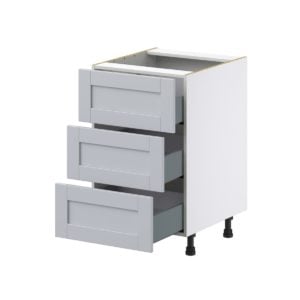 Sea Holly Light Gray  Shaker Assembled Base Cabinet with Three 10 in. Drawers (21 in. W X 34.5 in. H X 24 in. D)