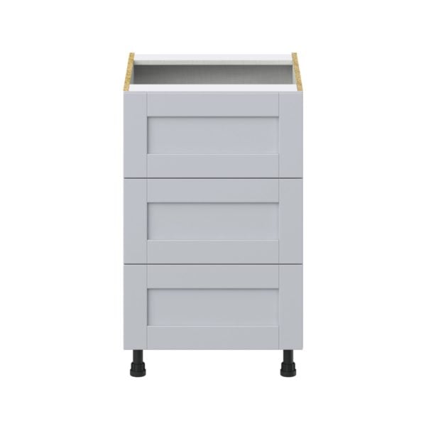 Sea Holly Light Gray  Shaker Assembled Base Cabinet with Three 10 in. Drawers (21 in. W X 34.5 in. H X 24 in. D)