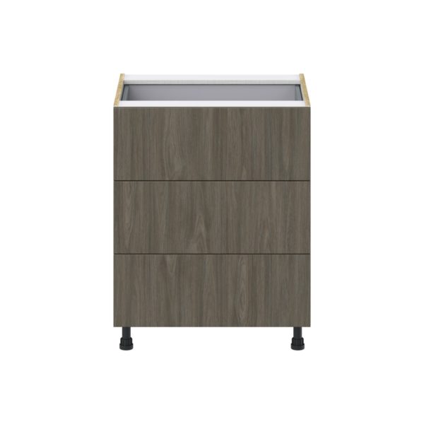 Cordyline Textured Slab Walnut Assembled Base Cabinet with 3 Drawers and a Inner Drawer (27 in. W X 34.5 in. H X 24 in. D)