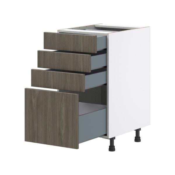 Cordyline Textured Slab Walnut Assembled Base Cabinet with 4 Drawers (18 in. W x 34.5 in. H x 24 in. D)