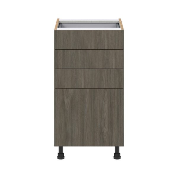 Cordyline Textured Slab Walnut Assembled Base Cabinet with 4 Drawers (18 in. W x 34.5 in. H x 24 in. D)