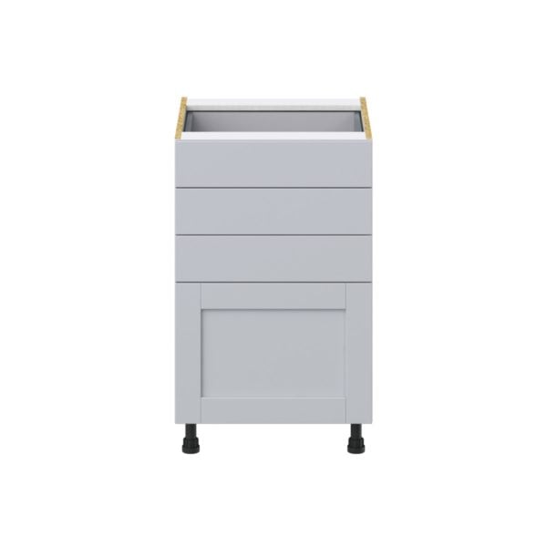 Sea Holly Light Gray  Shaker Assembled Base Cabinet with 4 Drawers (21 in. W X 34.5 in. H X 24 in. D)