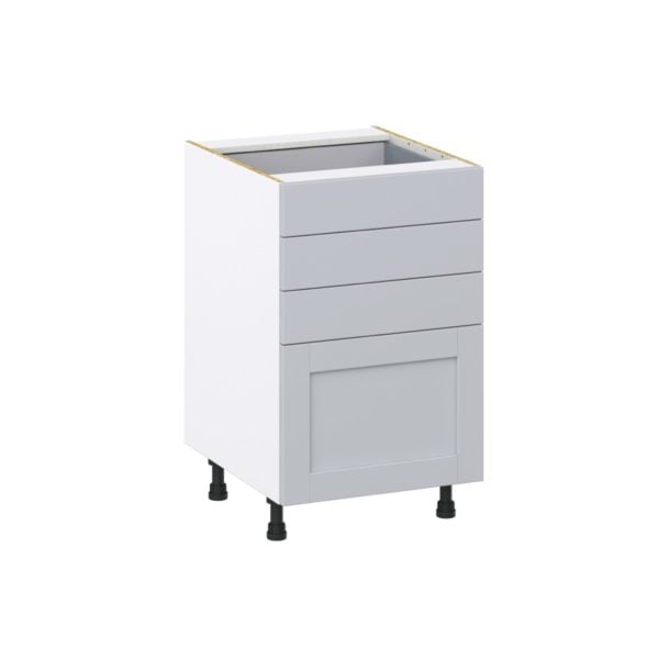 Sea Holly Light Gray  Shaker Assembled Base Cabinet with 4 Drawers (21 in. W X 34.5 in. H X 24 in. D)