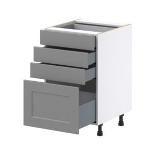 Willow Painted Slate Gray  Shaker Assembled Base Cabinet with 4 Drawers (21 in. W X 34.5 in. H X 24 in. D)