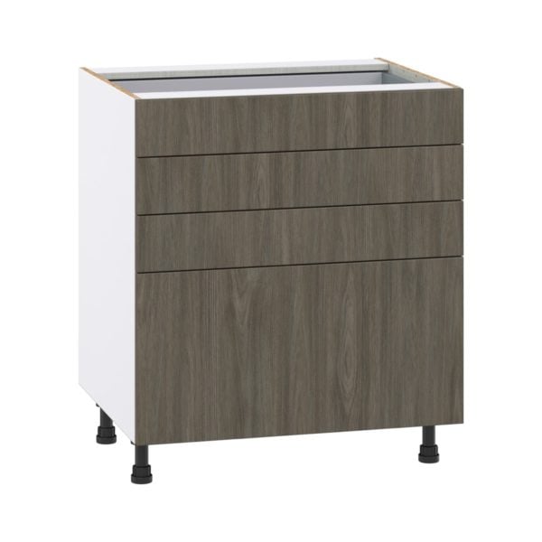 Cordyline Textured Slab Walnut Assembled Base Cabinet with 4 Drawers (30 in. W x 34.5 in. H x 24 in. D)