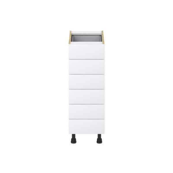 Jasmine Painted Warm White  Shaker Assembled Base Cabinet with 6 Drawers (12 in. W X 34.5 in. H X 24 in. D)