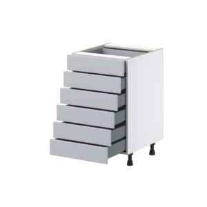 Sea Holly Light Gray  Shaker Assembled Base Cabinet with 6 Drawers (21 in. W X 34.5 in. H X 24 in. D)