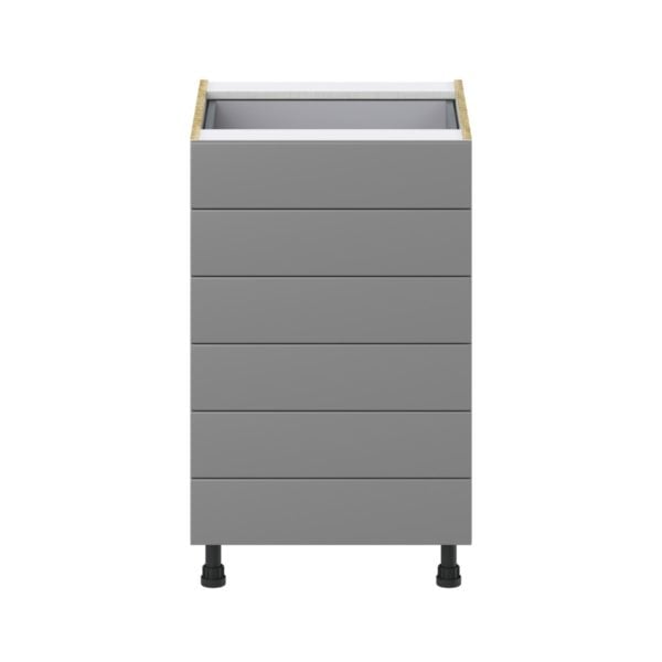 Willow Painted Slate Gray  Shaker Assembled Base Cabinet with 6 Drawers (21 in. W X 34.5 in. H X 24 in. D)