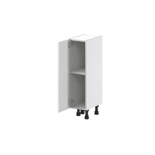 Magnolia Painted Bright White Recessed Assembled Shallow Base Cabinet with a Full High Door (9 in. W x 34.5 in. H x 14 in. D)