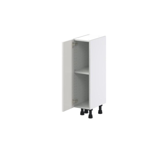 Wisteria Painted Light Gray Recessed Assembled Shallow Base Cabinet with a Full High Door (9 in. W x 34.5 in. H x 14 in. D)