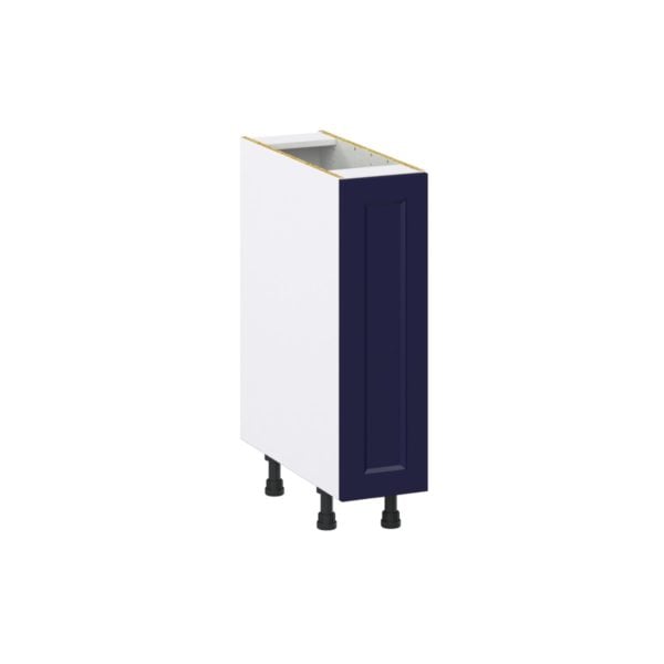 Camellia Painted Midnight Blue Recessed Assembled Base Cabinet with a Full High Door (9 in. W x 34.5 in. H x 24 in. D)