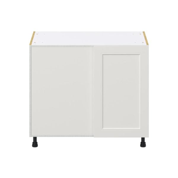 Wisteria Painted Light Gray Recessed Assembled Blind Base Corner  Cabinet Left Open (39 in. W X 34.5 in. H X 24 in. D)