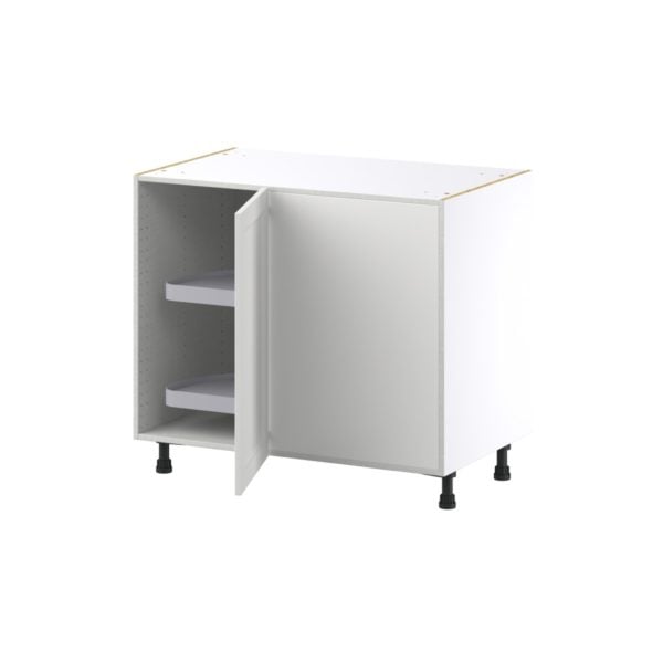 Magnolia Painted Bright White Recessed Assembled Blind Base Corner  Cabinet with Right Pull Out (39 in. W x 34.5 in. H x 24 in. D)