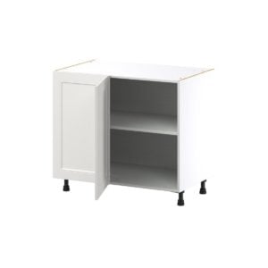 Wisteria Painted Light Gray Recessed Assembled Blind Base Corner  Cabinet Right Open (39 in. W x 34.5 in. H x 24 in. D)