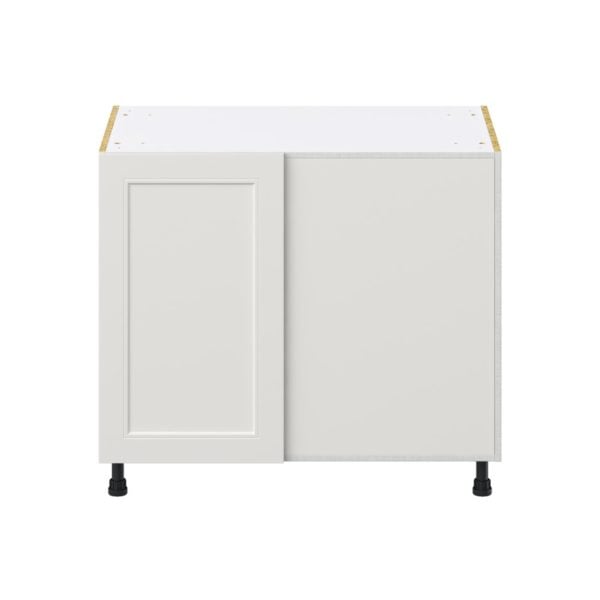 Wisteria Painted Light Gray Recessed Assembled Blind Base Corner  Cabinet Right Open (39 in. W x 34.5 in. H x 24 in. D)