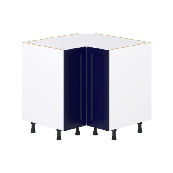 Camellia Painted Midnight Blue Recessed Assembled Lazy Susan Corner Base Cabinet (36 in. W x 34.5 in. H x 24 in. D)