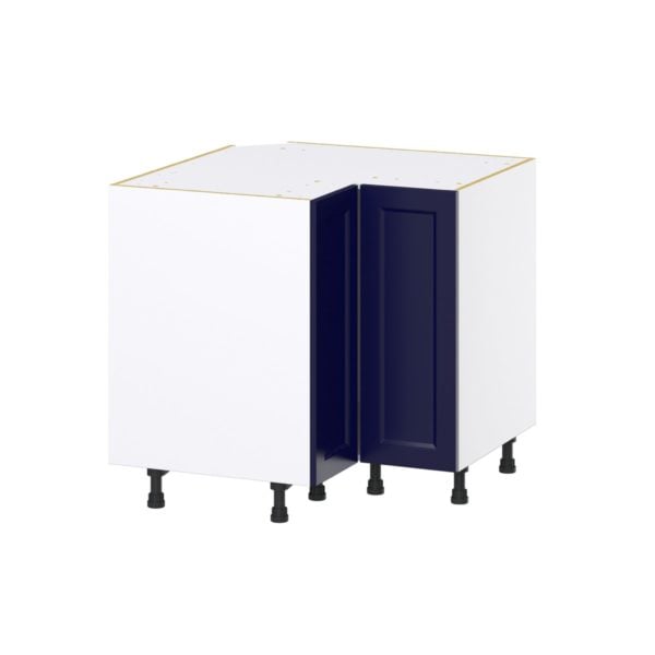 Camellia Painted Midnight Blue Recessed Assembled Lazy Susan Corner Base Cabinet (36 in. W x 34.5 in. H x 24 in. D)