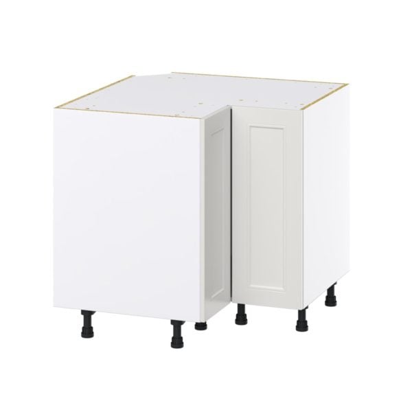 Wisteria Painted Light Gray Recessed Assembled Lazy Susan Corner Base Cabinet (36 in. W x 34.5 in. H x 24 in. D)