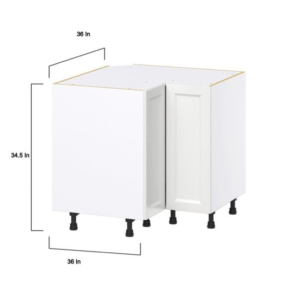 Magnolia Painted Bright White Recessed Assembled Base Corner  Cabinet (36 in. W x 34.5 in. H x 24 in. D)