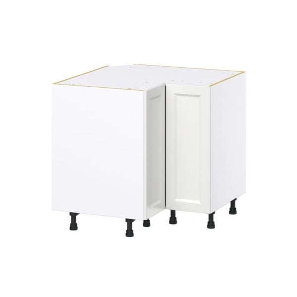 Magnolia Painted Bright White Recessed Assembled Base Corner  Cabinet (36 in. W x 34.5 in. H x 24 in. D)