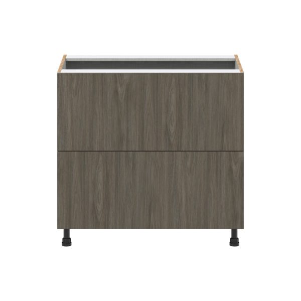 Cordyline Textured Slab Walnut Assembled  Cooktop Base Cabinet with 2 Drawers and a Inner Drawer (36 in. W x 34.5 in. H x 24 in. D)