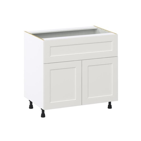 Wisteria Painted Light Gray Recessed Assembled Cooktop Base Cabinet with 2 Doors and a 10 in. Drawer (36 in. W x 34.5 in. H x 24 in. D)