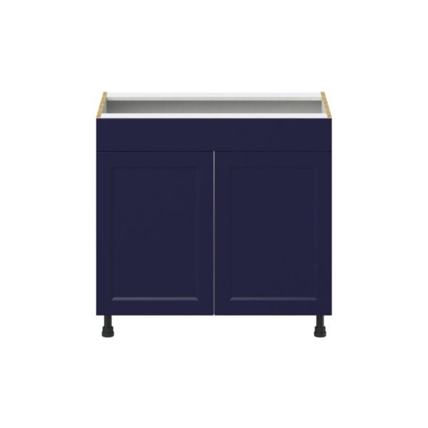 Camellia Painted Midnight Blue Recessed Assembled Cooktop Base Cabinet with 2 Doors and False Front (36 in. W x 34.5 in. H x 24 in. D)