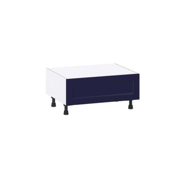 Camellia Painted Midnight Blue Recessed Assembled Base Window Seat  Cabinet (30 in. W x 14.5 in. H x 24 in. D)