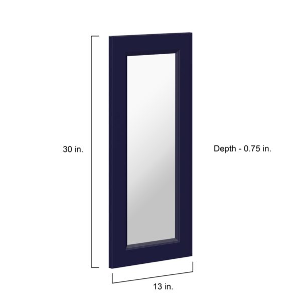 Camellia Painted Midnight Blue 13x30x0.75 in. Glass Door