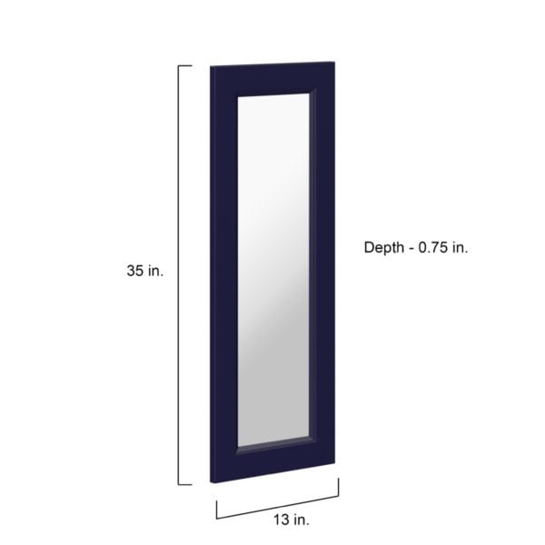 Camellia Painted Midnight Blue 13x35x0.75 in. Glass Door