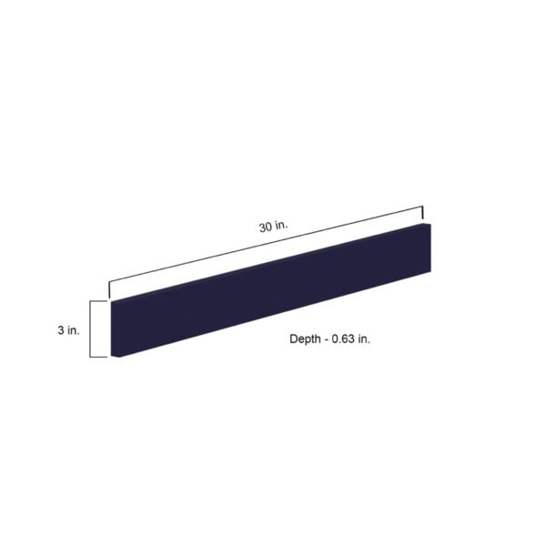 3 in. W x 30 in. H x 0.63 in. D  Camellia Painted Midnight Blue Cabinet Filler Strip