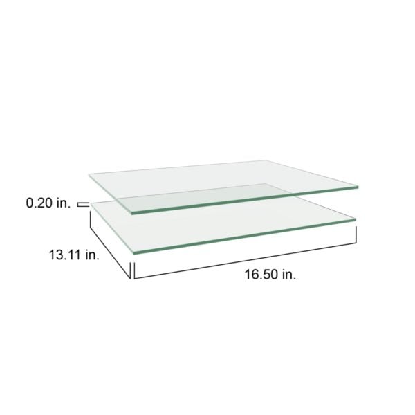 18" glass shelf (2 pack) - clear