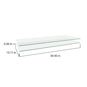 36" glass shelf (2 pack) - clear