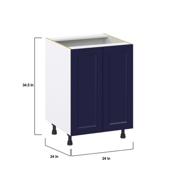 Camellia Painted Midnight Blue Recessed Assembled Sink Base Cabinet with 2 Full High Doors (24 in. W X 34.5 in. H X 24 in. D)