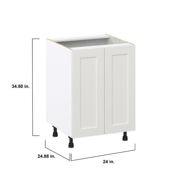 Wisteria Painted Light Gray Recessed Assembled Sink Base Cabinet with 2 Full High Doors (24 in. W X 34.5 in. H X 24 in. D)