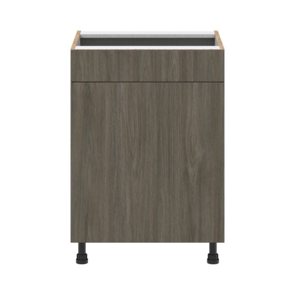 Cordyline Texmel Slab Walnut   Shaker Assembled Sink Base Cabinet with 1 Door and 1 False Front (24 in. W x 34.5 in. H x 24 in. D)