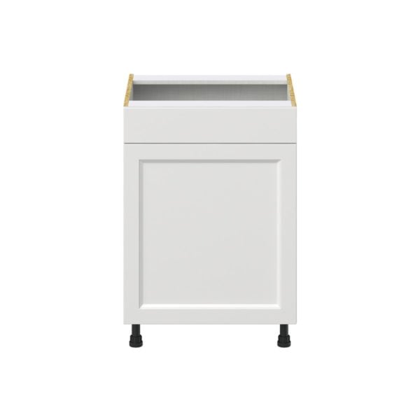 Magnolia Painted Bright White Recessed Assembled Sink Base Cabinet with 1 Door and 1 False Front (24 in. W x 34.5 in. H x 24 in. D)