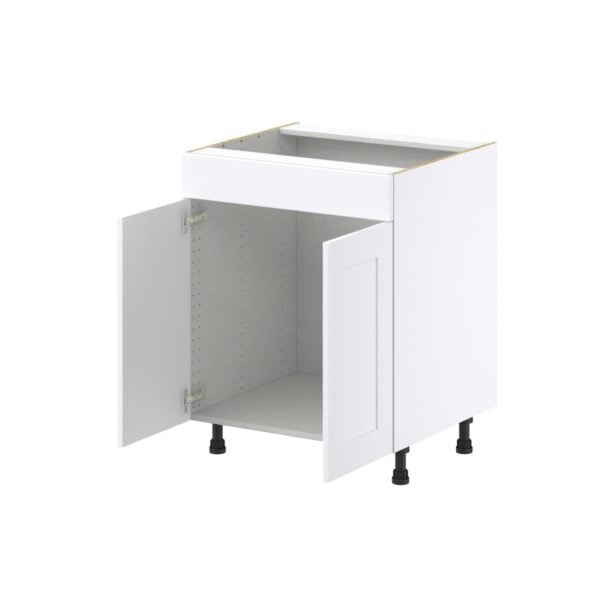 Jasmine Painted Warm White  Shaker Assembled Sink Base Cabinet with 2 Doors and 1 False Front (27 in. W X 34.5 in. H X 24 in. D)