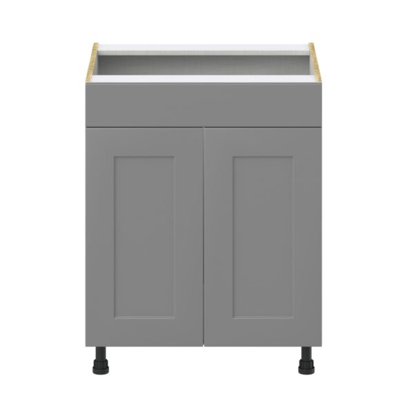 Willow Painted Slate Gray  Shaker Assembled Sink Base Cabinet with 2 Doors and 1 False Front (27 in. W X 34.5 in. H X 24 in. D)