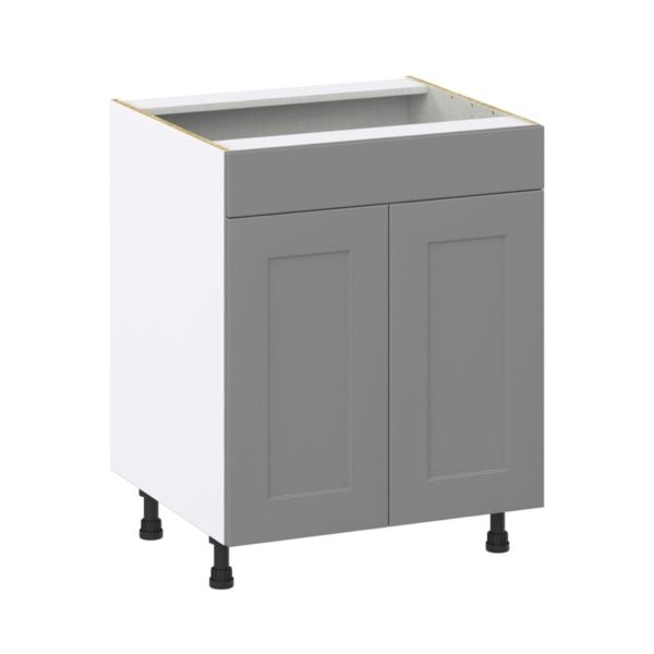 Willow Painted Slate Gray  Shaker Assembled Sink Base Cabinet with 2 Doors and 1 False Front (27 in. W X 34.5 in. H X 24 in. D)