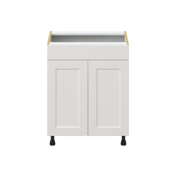 Wisteria Painted Light Gray Recessed Assembled Sink Base Cabinet with 2 Doors and 1 False Front (27 in. W X 34.5 in. H X 24 in. D)