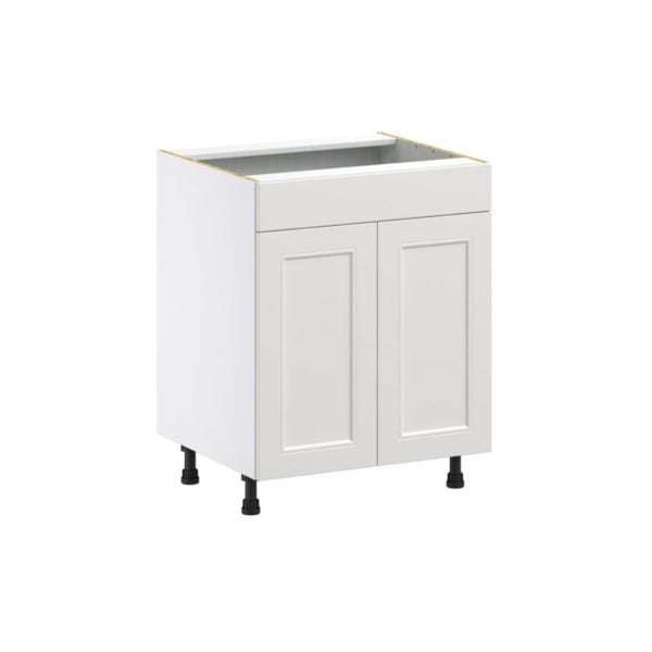 Wisteria Painted Light Gray Recessed Assembled Sink Base Cabinet with 2 Doors and 1 False Front (27 in. W X 34.5 in. H X 24 in. D)