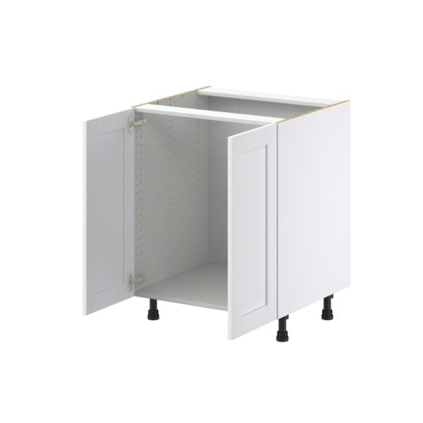 Dahlia Bright White  Shaker Assembled Sink Base Cabinet with 2 Full High Doors (27 in. W X 34.5 in. H X 24 in. D)