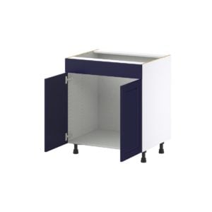 Camellia Painted Midnight Blue Recessed Assembled Sink Base Cabinet with 2 Doors and 1 False Front (30 in. W x 34.5 in. H x 24 in. D)