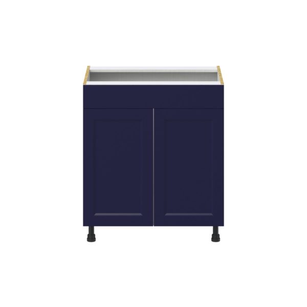 Camellia Painted Midnight Blue Recessed Assembled Sink Base Cabinet with 2 Doors and 1 False Front (30 in. W x 34.5 in. H x 24 in. D)