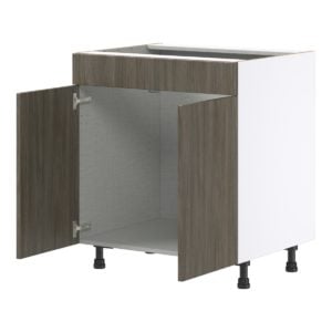 Cordyline Textured Slab Walnut Assembled Sink Base Cabinet with 2 Doors and 1 False Front (30 in. W x 34.5 in. H x 24 in. D)