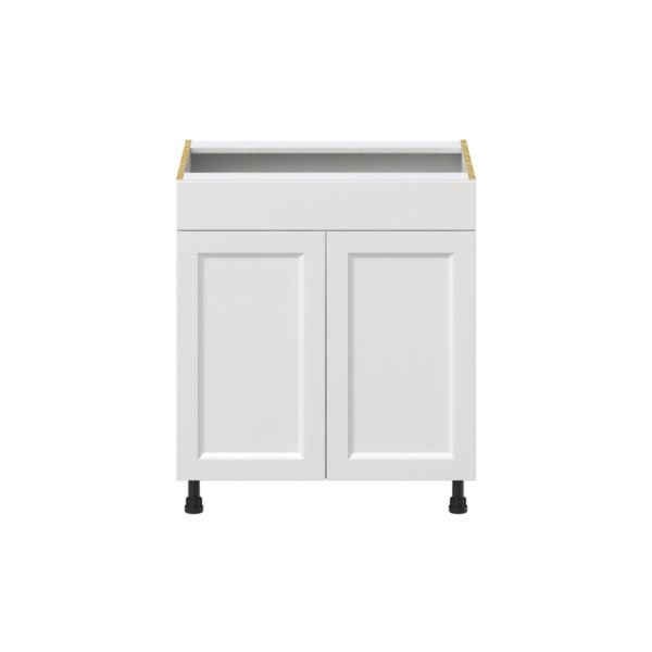 Magnolia Painted Bright White Recessed Assembled Sink Base Cabinet with 2 Doors and 1 False Front (30 in. W x 34.5 in. H x 24 in. D)