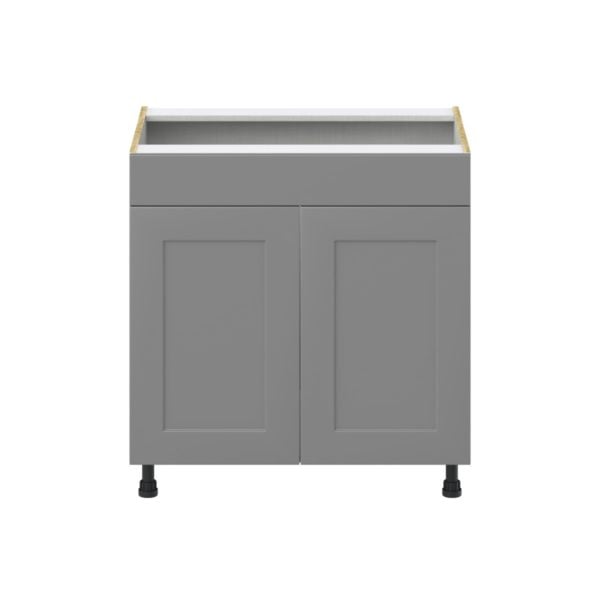 Willow Painted Slate Gray  Shaker Assembled Sink Base Cabinet with False Front (33 in. W X 34.5 in. H X 24 in. D)