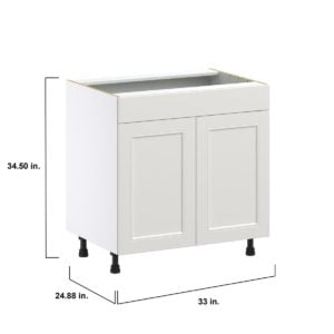 Wisteria Painted Light Gray Recessed Assembled Sink Base Cabinet with False Front (33 in. W X 34.5 in. H X 24 in. D)